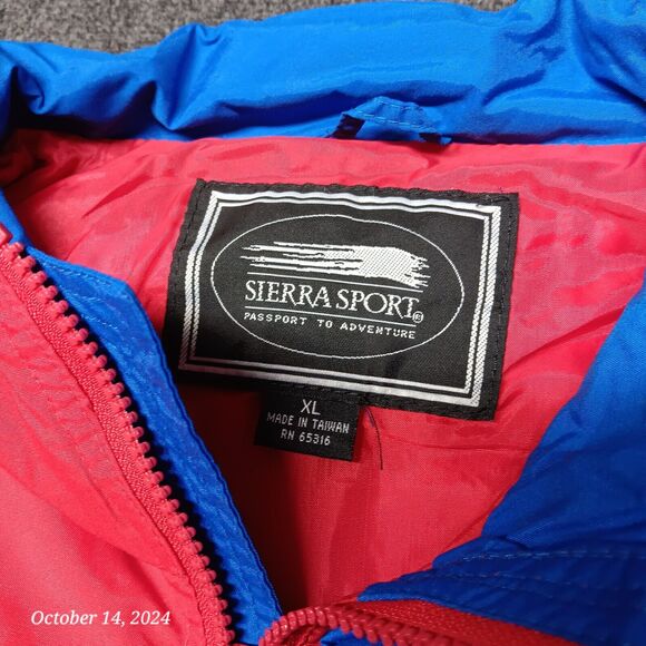 Vintage Old Wisconsin Sausage Windbreaker Jacket Men XL‎ Red Blue Sierra Sport - Picture 3 of 9
